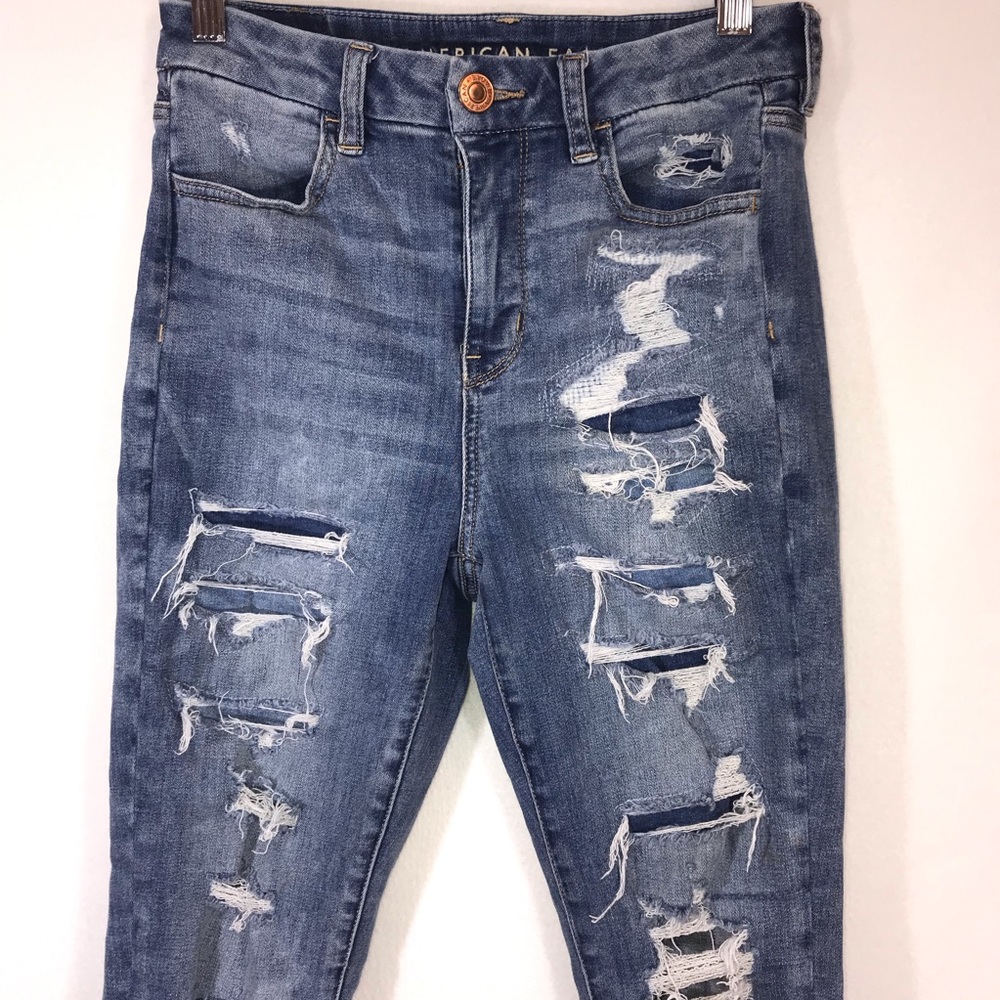American Eagle Stretch High Rise Distressed Size 4
